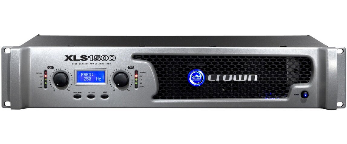 Professional audio power amplifiers in a rack