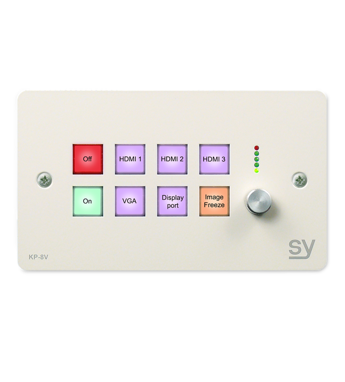 AV wall control panel with simple buttons