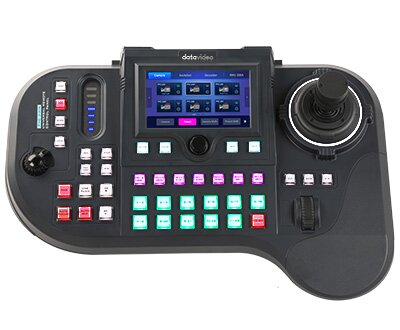 PTZ camera controller on operator desk