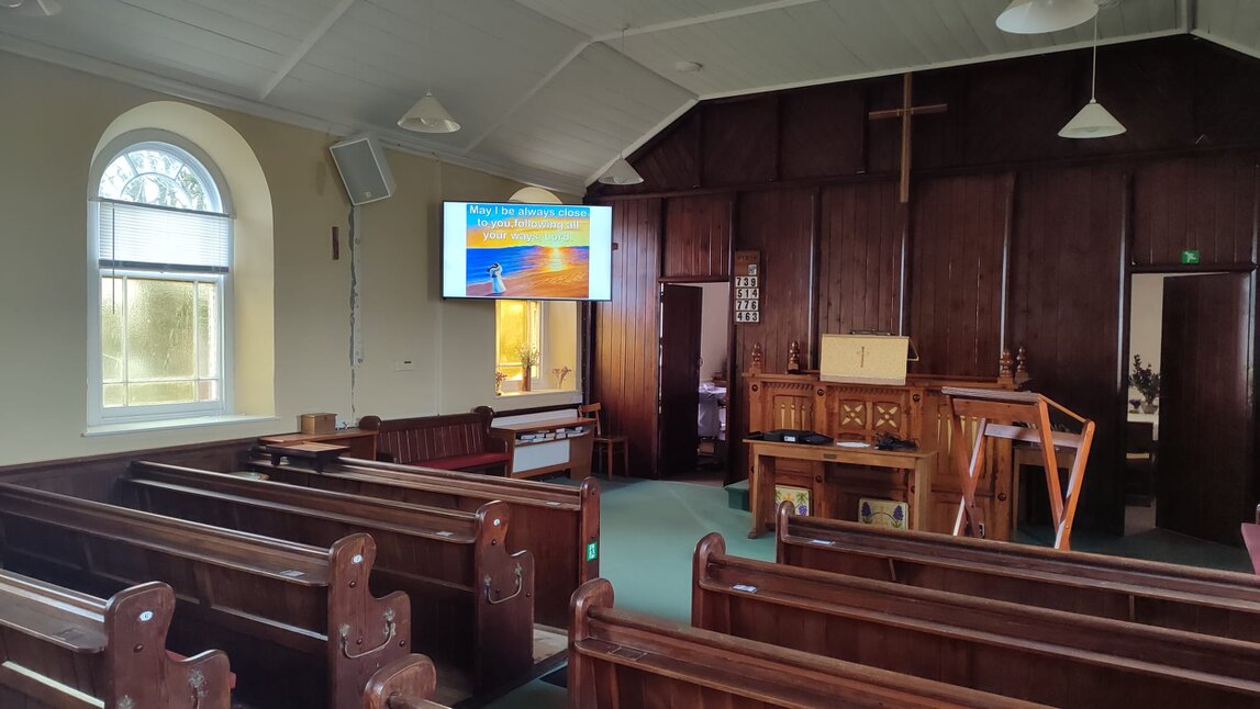 Compact sound system suitable for a small chapel